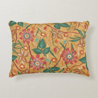 Almofada Decorativa Flores De Cores Aquáticas Artísticas: Fundo Colori