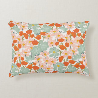 Almofada Decorativa Flores de jardim: cor-de-rosa, sem costura laranja