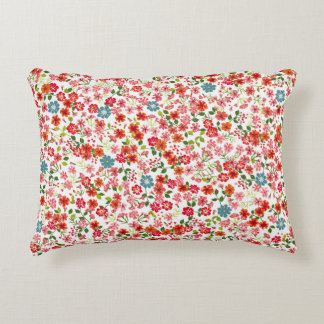 Almofada Decorativa Flores de pequena escala, estilo calico, moto sem
