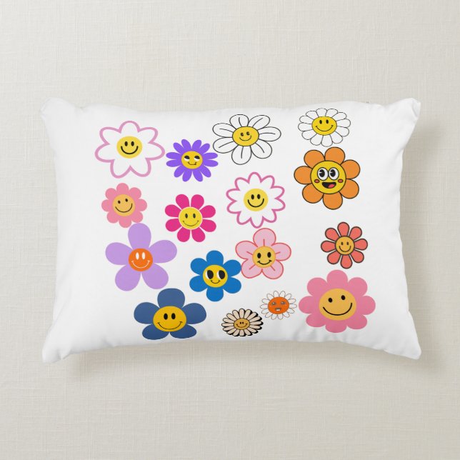 Almofada Decorativa Flores de Sorriso (Frente)