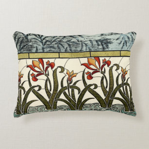 Almofada Decorativa Flores de vidro manchadas com borda de estanho