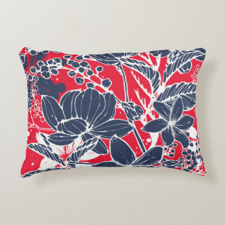 Almofada Decorativa Flores Desenhadas À Mão, Padrão Elegante.