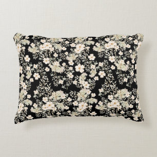 Almofada Decorativa Flores Florais Flores Selvagens Folhas Deixam Fund