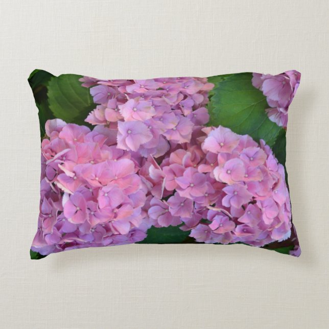 Almofada Decorativa Flores rosa pastel Hortensia hydrangea (Frente)