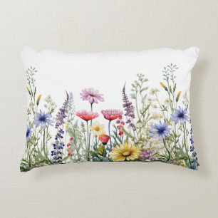 Almofada Decorativa Flores Selvagens — Arte de Aquarela