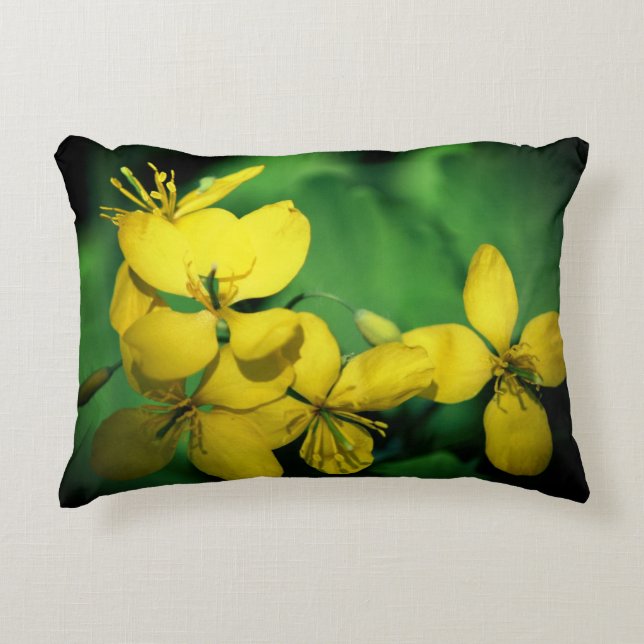 Almofada Decorativa Flores Selvagens bonito de Gerânio Amarelo (Frente)
