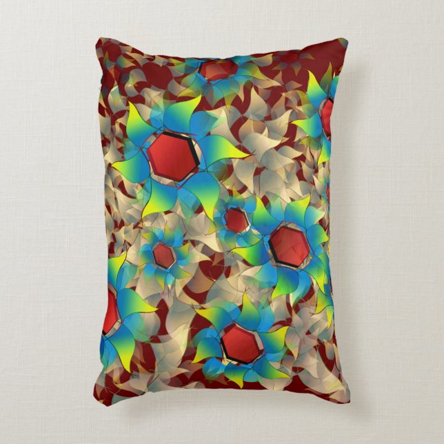 Almofada Decorativa Flores virtuais estranhas, pétalas azuladas em ver (Frente(Vertical))