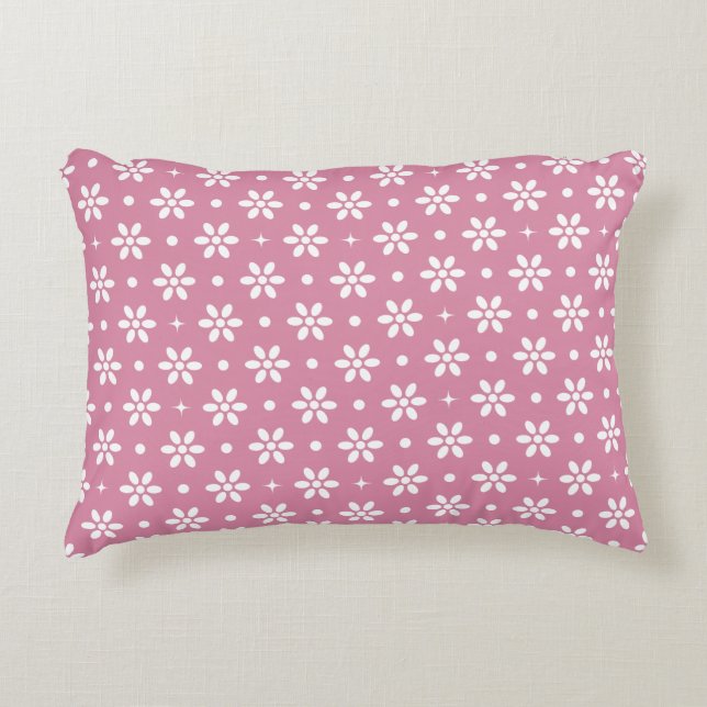 Almofada Decorativa Flowers, Dots & Sparkles-Magenta (Frente)