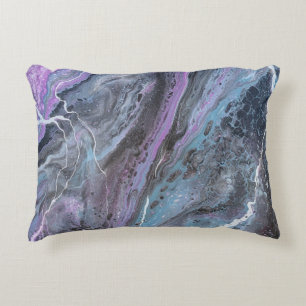 Almofada Decorativa Fluxo Roxo & Turquesa Abstrato