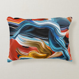 Almofada Decorativa &Fluxos de Ondas Coloridas