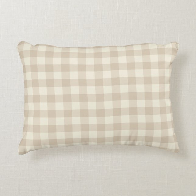 Almofada Decorativa Fofinho Coelhinhos Gingham - padrão neutro. (Frente)