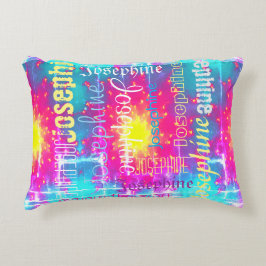 Almofada Decorativa Fofinho Colorido Tie Dye Boho Fade Personalize Nam