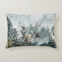 Fogggy Mountain Woodland Stag Deer