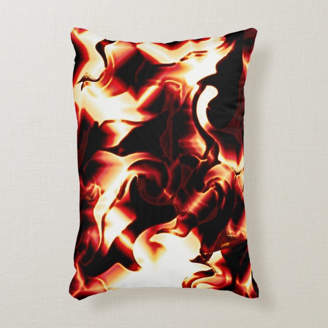 Almofada Decorativa Fogo esculpida sobre fundo escuro (Frente(Vertical))