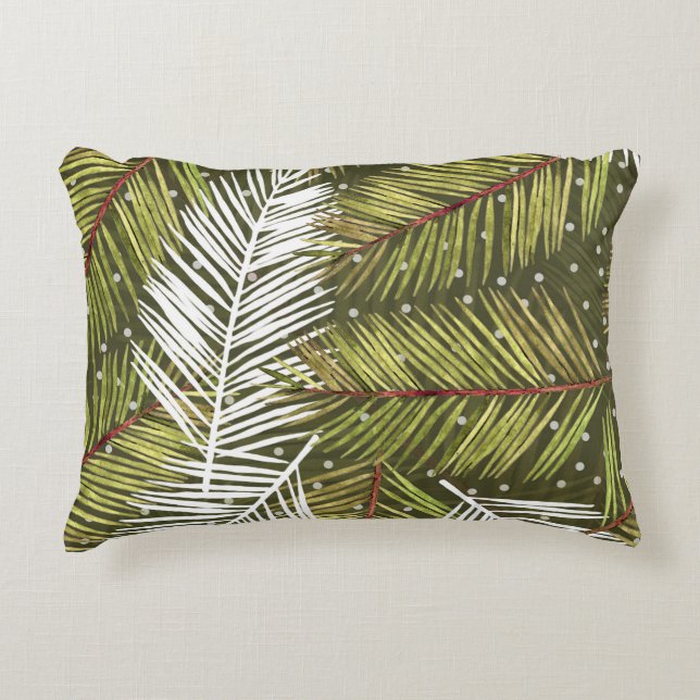 Almofada Decorativa Folhas de Aquarela Verde: Ilustração Invisível (Frente)