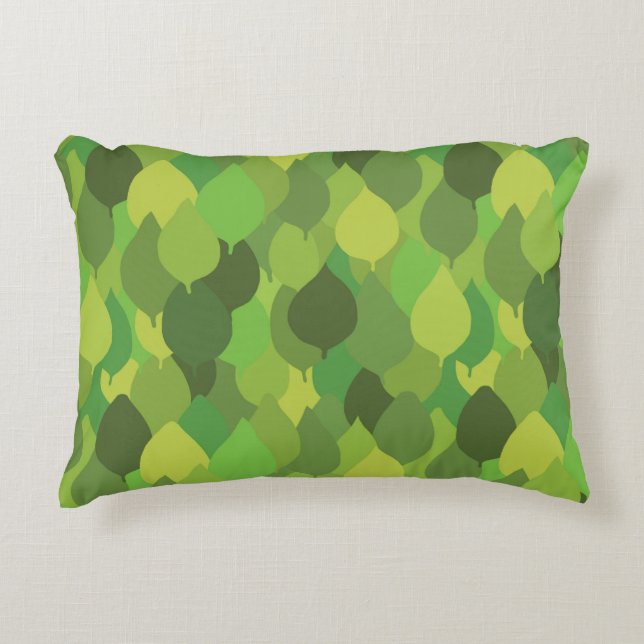 Almofada Decorativa Folhas de Lush alegres - padrão de superfície unif (Frente)