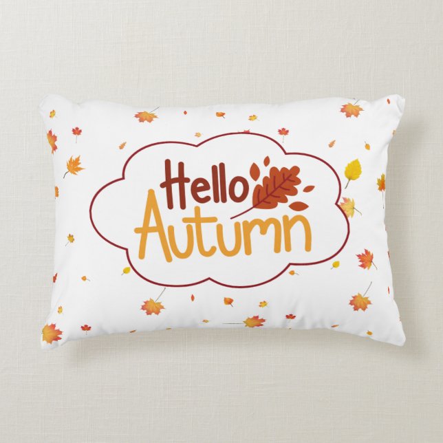 Almofada Decorativa Folhas de outono de Alô Bonito caem Russo (Frente)