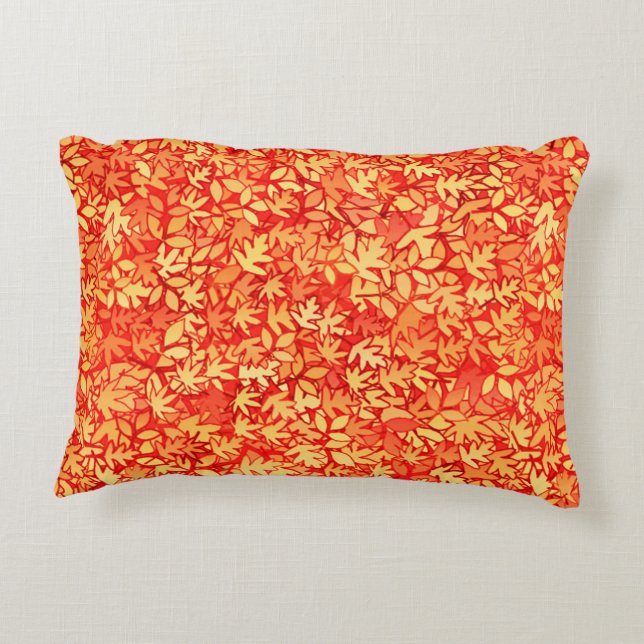 Almofada Decorativa Folhas de outono, laranja e ouro (Verso)