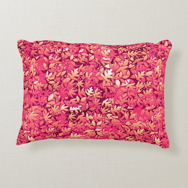 Almofada Decorativa Folhas de outono, tons de vermelho e laranja (Verso)