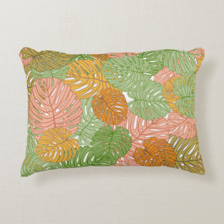 Almofada Decorativa Folhas tropicais de monstera, coloridas e sem cost