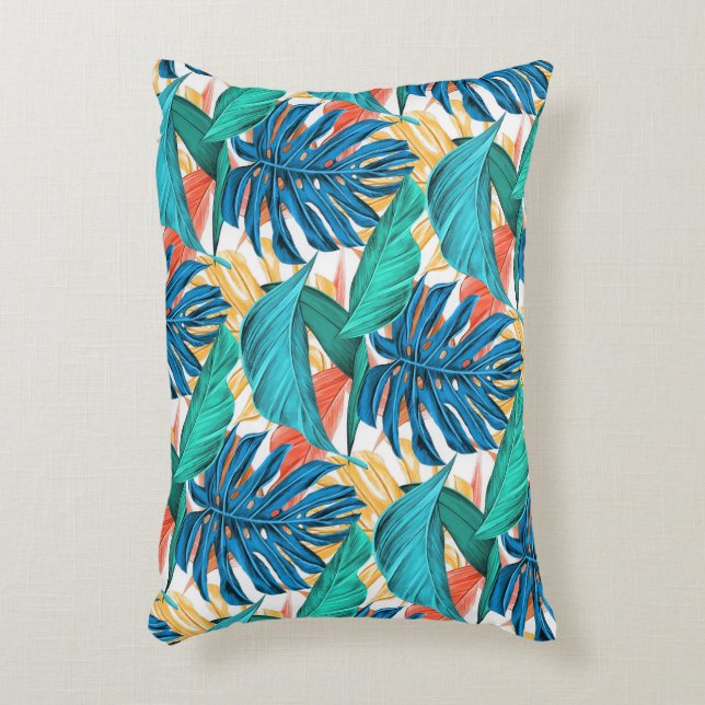 Almofada Decorativa Folhas Tropicais Exóticas (Frente(Vertical))