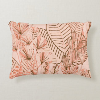 Almofada Decorativa Folhas Tropicais: Padrão Criativo Desenhado À Mão.