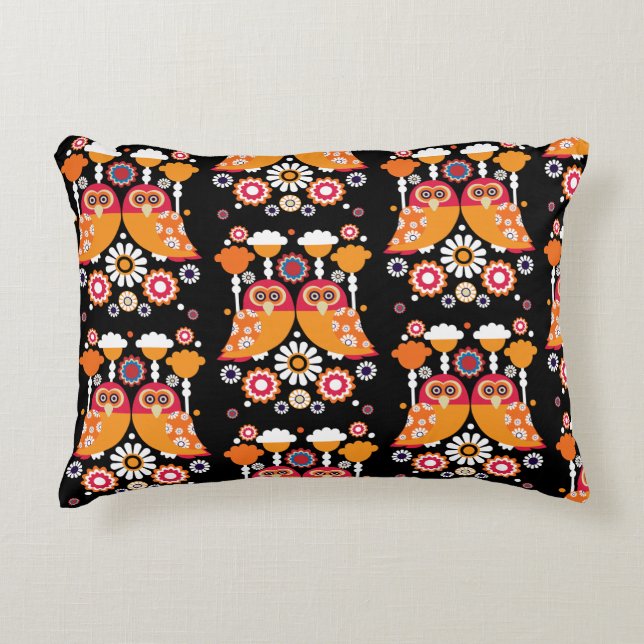 Almofada Decorativa Folk Art Owl (Frente)