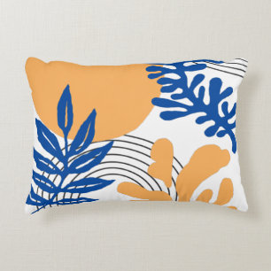 Almofada Decorativa Formas Botânicas Abstrato Azul-Matisse