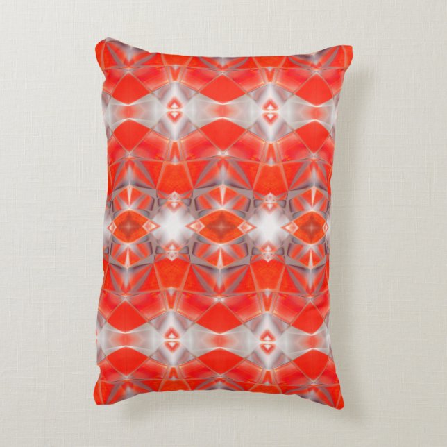 Almofada Decorativa Formas curvas vermelhas que flutuam sobre cinzas b (Verso(Vertical))