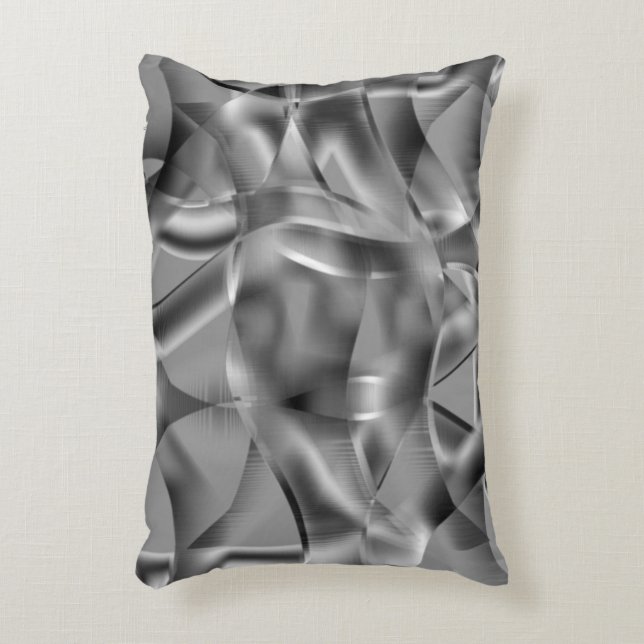 Almofada Decorativa Formas de cinza curvas, com tons de exibição (Frente(Vertical))