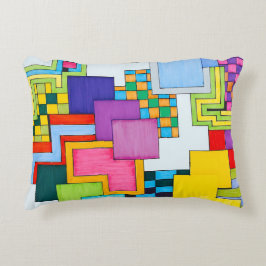 Almofada Decorativa Formas e Cores Sobrepostas