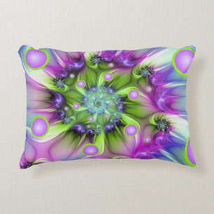 Almofada Decorativa Formas espirais coloridas, redondas, forma Abstrat