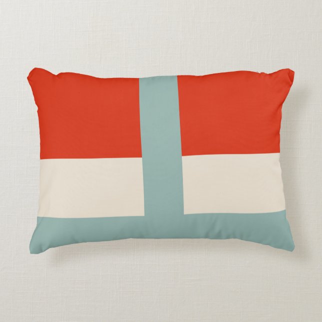 Almofada Decorativa Formas Geométricas Abstrato Cinzas Vermelhas (Frente)