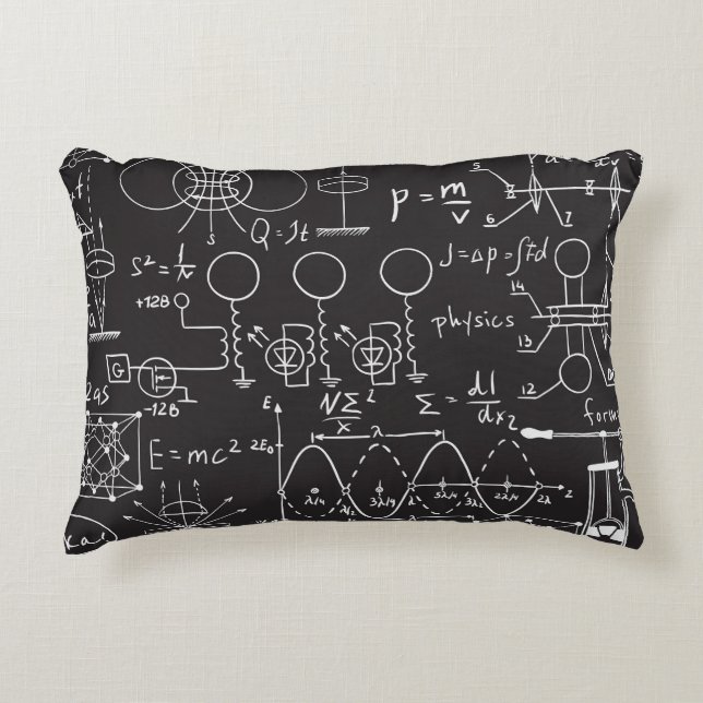 Almofada Decorativa Fórmulas Científicas: Padrão de Cálculos do Quadro (Frente)