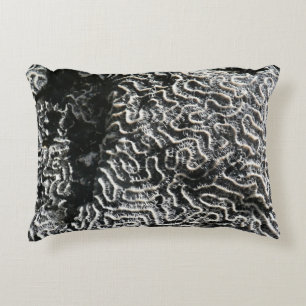 Almofada Decorativa Foto da natureza do Abstrato Black and White Coral