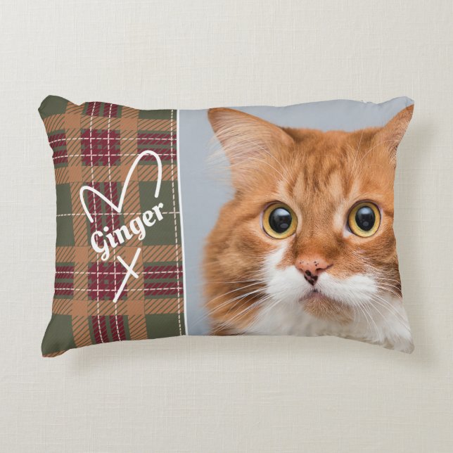 Almofada Decorativa Foto de Tartan Verde Personalizada (Frente)