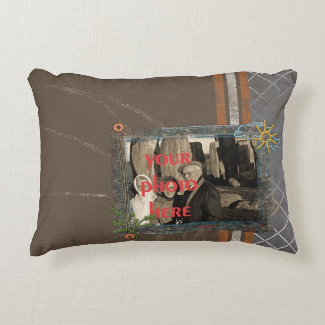 Almofada Decorativa Foto do quadro do mundo viagem (Frente)