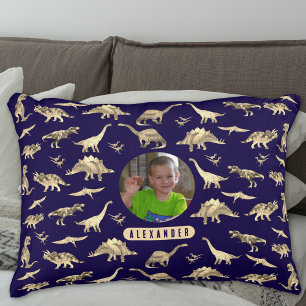Almofada Decorativa Foto e nome do Dinossaur Personalizado Boys