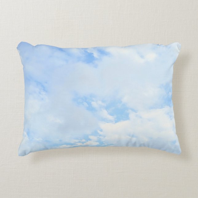Almofada Decorativa Foto: simples céu azul claro pacífico (Frente)
