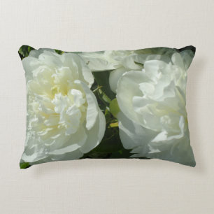 Almofada Decorativa Fotografia floral branca de pénia branca Elegante