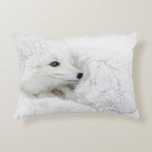 Almofada Decorativa Fox ártico ondulado acima no inverno