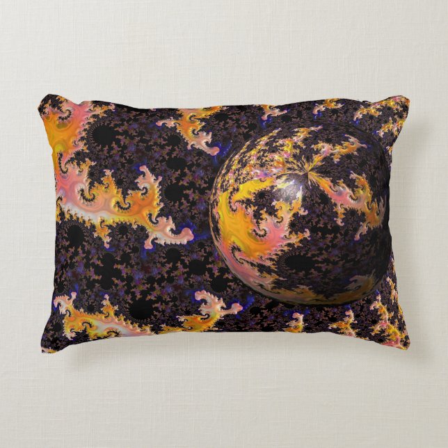 Almofada Decorativa Fractal Firestorm Sphere (Frente)