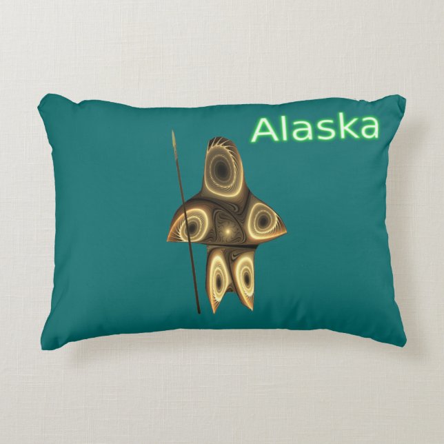 Almofada Decorativa Fractal Inuit Hunter - Alasca (Frente)