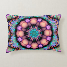Almofada Decorativa Fractal Mandala Floral Travesseiro de Arte Psicodé