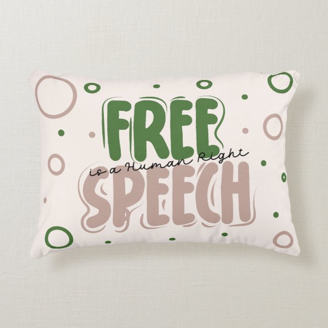 Almofada Decorativa Free Speech Is a Human Right (Frente)