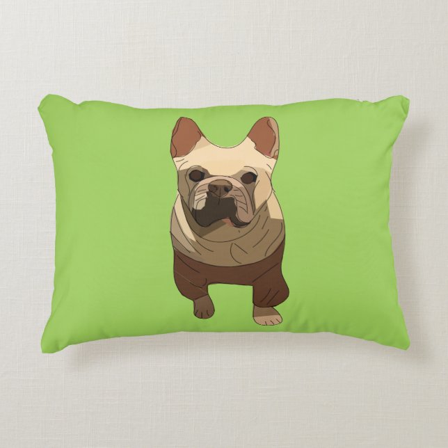 Almofada Decorativa French Bulldog, Lime Green (Frente)