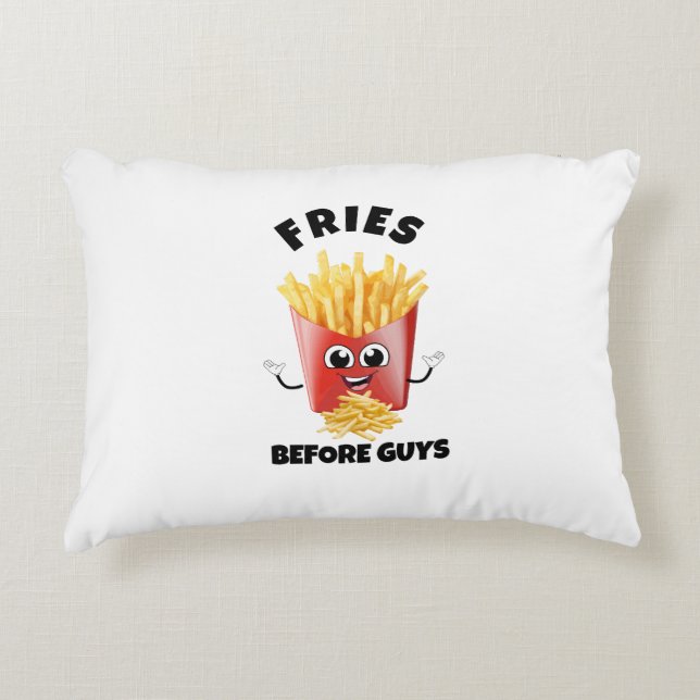 Almofada Decorativa Fries franceses bonitos Cartoon Hoodie & Tee - Com (Frente)