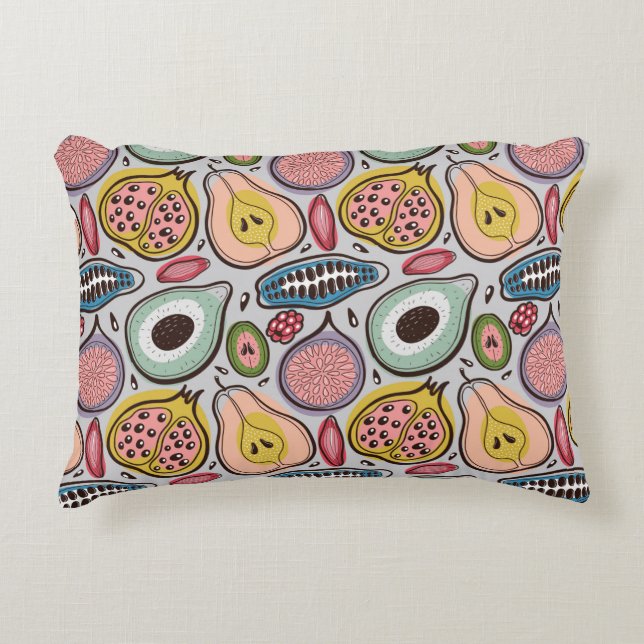 Almofada Decorativa Fruits seamless pattern (Frente)