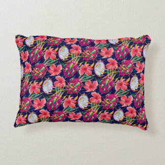 Almofada Decorativa Fruta Dragão Floral Tropical Moderno Palma Verde