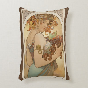 Almofada Decorativa Fruta por Alphonse Mucha, Arte Antigo Art Nouveau